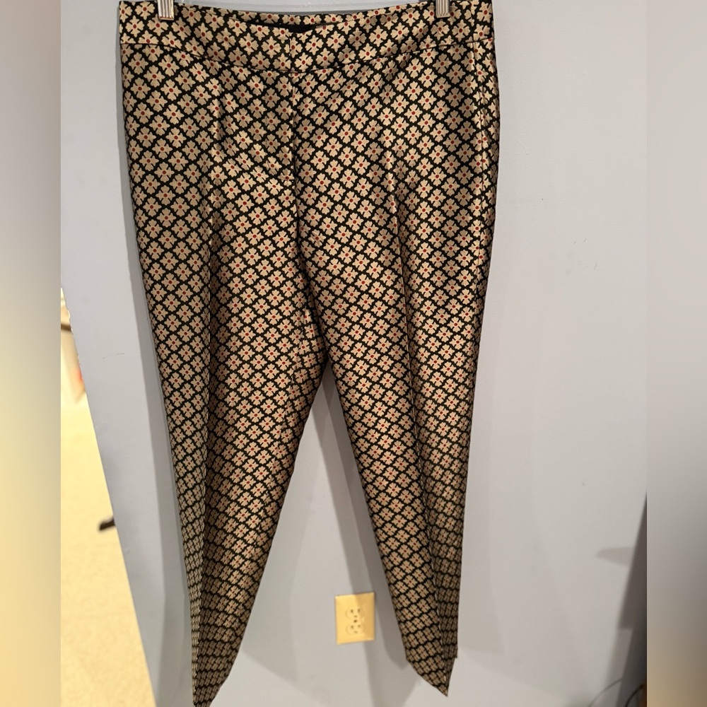 Talbots Black and Gold Medallion Pants